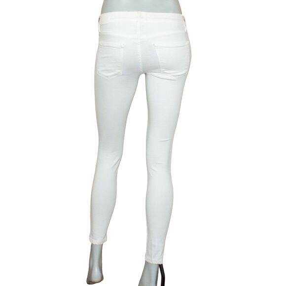 Frame Denim Le Skinny de Jeans White Distressed Le Color Rip Blanc 24 - Picture 5 of 12